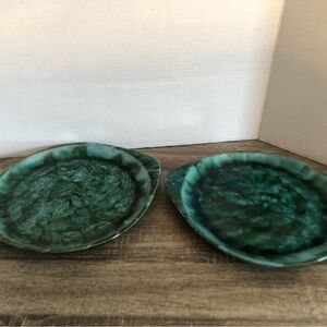 Vtg Blue Mountain Pottery Serving Plates with Handles